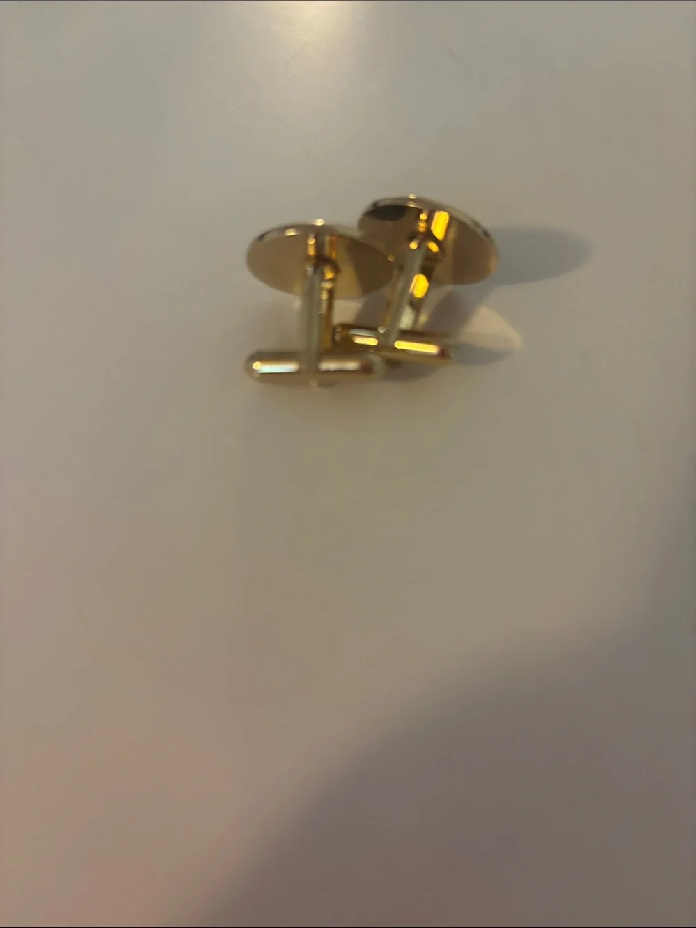 Black enamel and gold cufflinks